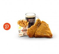 Menu Paket D: 2 Pc Chicken + Fries (French or Curly) + A&W Root Beer A & W Family